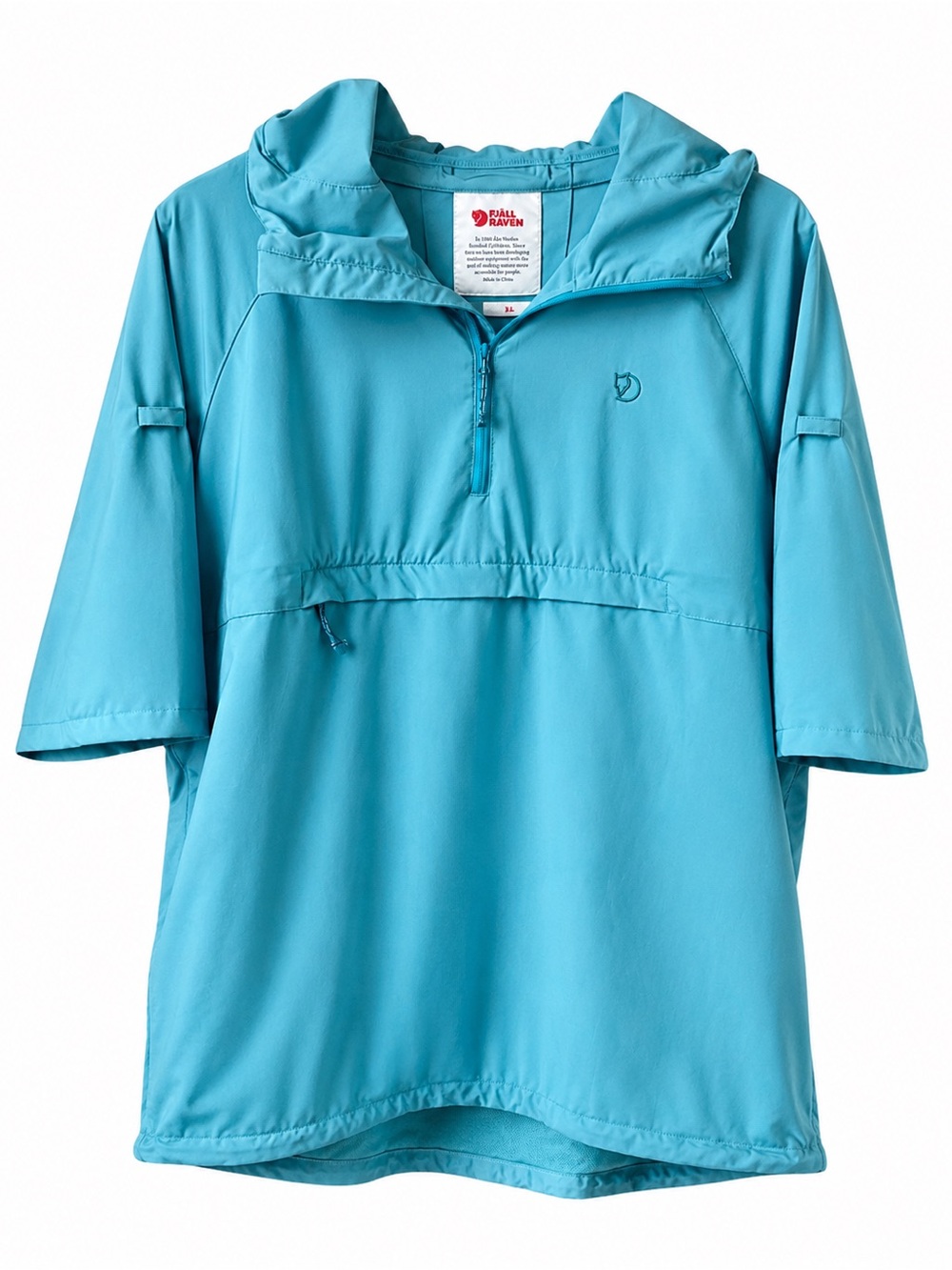 Fjallraven High Coast Hooded Shirt SS W Teal XL Packable Anorak UPF